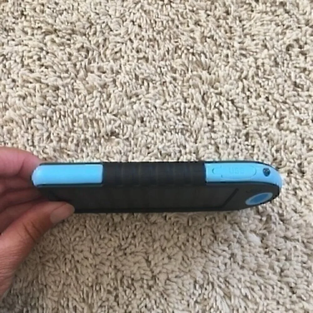 Portable solar charger blue